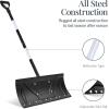 imageBest Choice Products 24in HeavyDuty Snow Pusher Hand Plow for Snow Removal Ergonomic Handle Easy Storage  BlackBlack
