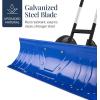 imageBest Choice Products 24in HeavyDuty Snow Pusher Hand Plow for Snow Removal Ergonomic Handle Easy Storage  BlackBlue