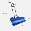 imageBest Choice Products 24in HeavyDuty Snow Pusher Hand Plow for Snow Removal Ergonomic Handle Easy Storage  BlackBlue