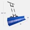 imageBest Choice Products 24in HeavyDuty Snow Pusher Hand Plow for Snow Removal Ergonomic Handle Easy Storage  BlackBlue
