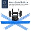 imageBest Choice Products 24in HeavyDuty Snow Pusher Hand Plow for Snow Removal Ergonomic Handle Easy Storage  BlackBlue