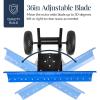imageBest Choice Products 24in HeavyDuty Snow Pusher Hand Plow for Snow Removal Ergonomic Handle Easy Storage  BlackBlue