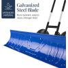 imageBest Choice Products 24in HeavyDuty Snow Pusher Hand Plow for Snow Removal Ergonomic Handle Easy Storage  BlackBlue