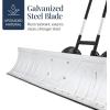 imageBest Choice Products 24in HeavyDuty Snow Pusher Hand Plow for Snow Removal Ergonomic Handle Easy Storage  BlackSilver