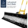 imageBest Choice Products 24in HeavyDuty Snow Pusher Hand Plow for Snow Removal Ergonomic Handle Easy Storage  BlackYellow