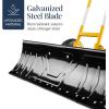 imageBest Choice Products 24in HeavyDuty Snow Pusher Hand Plow for Snow Removal Ergonomic Handle Easy Storage  BlackYellow