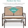 imageBest Choice Products 2Person Outdoor Patio Swing Glider Steel Bench Loveseat Rocker for Deck Porch wTextilene Fabric Steel Frame  BrownBrown