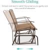 imageBest Choice Products 2Person Outdoor Patio Swing Glider Steel Bench Loveseat Rocker for Deck Porch wTextilene Fabric Steel Frame  BrownBrown