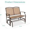 imageBest Choice Products 2Person Outdoor Patio Swing Glider Steel Bench Loveseat Rocker for Deck Porch wTextilene Fabric Steel Frame  BrownBrown
