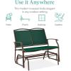 imageBest Choice Products 2Person Outdoor Patio Swing Glider Steel Bench Loveseat Rocker for Deck Porch wTextilene Fabric Steel Frame  BrownForest GreenBrown