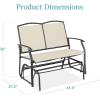 imageBest Choice Products 2Person Outdoor Patio Swing Glider Steel Bench Loveseat Rocker for Deck Porch wTextilene Fabric Steel Frame  BrownIvoryGray