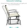 imageBest Choice Products 2Person Outdoor Patio Swing Glider Steel Bench Loveseat Rocker for Deck Porch wTextilene Fabric Steel Frame  BrownIvoryGray