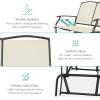 imageBest Choice Products 2Person Outdoor Patio Swing Glider Steel Bench Loveseat Rocker for Deck Porch wTextilene Fabric Steel Frame  BrownIvoryGray