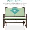 imageBest Choice Products 2Person Outdoor Patio Swing Glider Steel Bench Loveseat Rocker for Deck Porch wTextilene Fabric Steel Frame  BrownSage GreenBrown