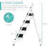 imageBest Choice Products 3 Step Ladder Folding Sturdy Lightweight Portable Step Stool for Kitchen Bedroom Home wNonSlip Rubber Feet Padded Platforms Pads 330lb Capacity  White4Step