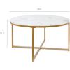 imageBest Choice Products 36in Faux Marble Accent Table Modern End Table Large Coffee Table Home Decor for Living Room Dining Room Tea Coffee wMetal Frame Foot Caps Designer  WhiteGoldWhiteBronze Gold
