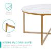 imageBest Choice Products 36in Faux Marble Accent Table Modern End Table Large Coffee Table Home Decor for Living Room Dining Room Tea Coffee wMetal Frame Foot Caps Designer  WhiteGoldWhiteBronze Gold
