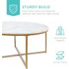 imageBest Choice Products 36in Faux Marble Accent Table Modern End Table Large Coffee Table Home Decor for Living Room Dining Room Tea Coffee wMetal Frame Foot Caps Designer  WhiteGoldWhiteBronze Gold