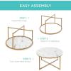 imageBest Choice Products 36in Faux Marble Accent Table Modern End Table Large Coffee Table Home Decor for Living Room Dining Room Tea Coffee wMetal Frame Foot Caps Designer  WhiteGoldWhiteBronze Gold