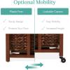 imageBest Choice Products Vertical Rolling File Cabinet Multipurpose Portable Water Hyacinth Basket Organizer for Home Office Workspace wRubberwood Frame Metal Sliders Locking Caster Wheels  MochaMocha