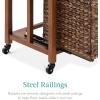 imageBest Choice Products Vertical Rolling File Cabinet Multipurpose Portable Water Hyacinth Basket Organizer for Home Office Workspace wRubberwood Frame Metal Sliders Locking Caster Wheels  MochaMocha