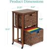 imageBest Choice Products Vertical Rolling File Cabinet Multipurpose Portable Water Hyacinth Basket Organizer for Home Office Workspace wRubberwood Frame Metal Sliders Locking Caster Wheels  MochaMocha