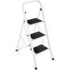 imageBest Choice Products 3 Step Ladder Folding Sturdy Lightweight Portable Step Stool for Kitchen Bedroom Home wNonSlip Rubber Feet Padded Platforms Pads 330lb Capacity  White3Step