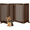 imageBest Choice Products 315in 4Panel Freestanding Wooden Pet Gate wWalk Through Door Adjustable Pen Support Feet  EspressoEspresso