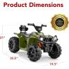 imageBest Choice Products 12V Kids RideOn Electric ATV 4Wheeler Quad Car Toy wBluetooth Audio 24mph Max Speed Treaded Tires LED Headlights Radio  BlueArmy Green