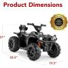 imageBest Choice Products 12V Kids RideOn Electric ATV 4Wheeler Quad Car Toy wBluetooth Audio 24mph Max Speed Treaded Tires LED Headlights Radio  BlueBlack