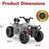 imageBest Choice Products 12V Kids RideOn Electric ATV 4Wheeler Quad Car Toy wBluetooth Audio 24mph Max Speed Treaded Tires LED Headlights Radio  BlueGray