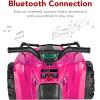 imageBest Choice Products 12V Kids RideOn Electric ATV 4Wheeler Quad Car Toy wBluetooth Audio 24mph Max Speed Treaded Tires LED Headlights Radio  BlueHot Pink