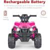 imageBest Choice Products 12V Kids RideOn Electric ATV 4Wheeler Quad Car Toy wBluetooth Audio 24mph Max Speed Treaded Tires LED Headlights Radio  BlueHot Pink