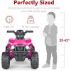 imageBest Choice Products 12V Kids RideOn Electric ATV 4Wheeler Quad Car Toy wBluetooth Audio 24mph Max Speed Treaded Tires LED Headlights Radio  BlueHot Pink