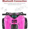 imageBest Choice Products 12V Kids RideOn Electric ATV 4Wheeler Quad Car Toy wBluetooth Audio 24mph Max Speed Treaded Tires LED Headlights Radio  BluePink