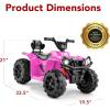 imageBest Choice Products 12V Kids RideOn Electric ATV 4Wheeler Quad Car Toy wBluetooth Audio 24mph Max Speed Treaded Tires LED Headlights Radio  BluePink