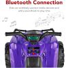 imageBest Choice Products 12V Kids RideOn Electric ATV 4Wheeler Quad Car Toy wBluetooth Audio 24mph Max Speed Treaded Tires LED Headlights Radio  BluePurple