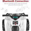 imageBest Choice Products 12V Kids RideOn Electric ATV 4Wheeler Quad Car Toy wBluetooth Audio 24mph Max Speed Treaded Tires LED Headlights Radio  BlueWhite
