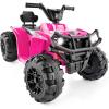 imageBest Choice Products 12V Kids RideOn Electric ATV 4Wheeler Quad Car Toy wBluetooth Audio 24mph Max Speed Treaded Tires LED Headlights Radio  BlueHot Pink