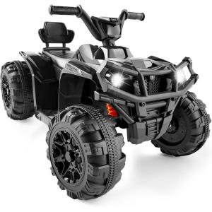 imageBest Choice Products 12V Kids RideOn Electric ATV 4Wheeler Quad Car Toy wBluetooth Audio 24mph Max Speed Treaded Tires LED Headlights Radio  BlueBlack