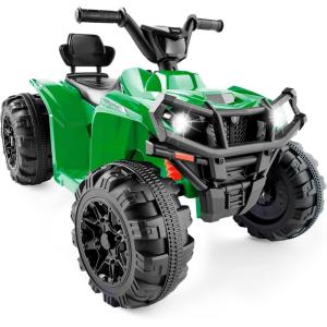 imageBest Choice Products 12V Kids RideOn Electric ATV 4Wheeler Quad Car Toy wBluetooth Audio 24mph Max Speed Treaded Tires LED Headlights Radio  BlueKelly Green