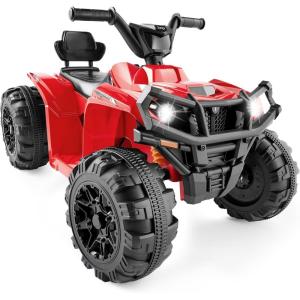 imageBest Choice Products 12V Kids RideOn Electric ATV 4Wheeler Quad Car Toy wBluetooth Audio 24mph Max Speed Treaded Tires LED Headlights Radio  BlueRed