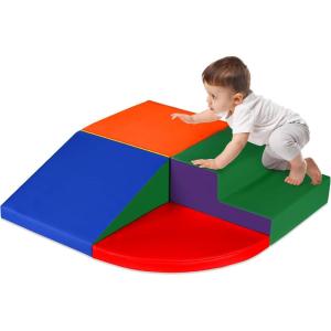 imageBest Choice Products 4Piece Kids Climb ampamp Crawl Soft Foam Block Activity Play Structures for Child Development Color Coordination Motor Skills  Earth ToneMulticolored