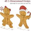 imageBest Choice Products 2D Gingerbread Family 4ft Christmas Yard Dcor Set 3Piece Light Up Outdoor Holiday Lawn Decoration wHouse Man 185 LED Lights