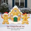 imageBest Choice Products 2D Gingerbread Family 4ft Christmas Yard Dcor Set 3Piece Light Up Outdoor Holiday Lawn Decoration wHouse Man 185 LED Lights