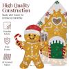 imageBest Choice Products 2D Gingerbread Family 4ft Christmas Yard Dcor Set 3Piece Light Up Outdoor Holiday Lawn Decoration wHouse Man 185 LED Lights