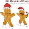 imageBest Choice Products 2D Gingerbread Man Family 4ft Christmas Yard Dcor 4Piece Light Up Holiday Lawn Decoration 200 LED Lights