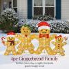 imageBest Choice Products 2D Gingerbread Man Family 4ft Christmas Yard Dcor 4Piece Light Up Holiday Lawn Decoration 200 LED Lights