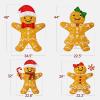 imageBest Choice Products 2D Gingerbread Man Family 4ft Christmas Yard Dcor 4Piece Light Up Holiday Lawn Decoration 200 LED Lights