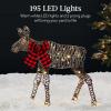 imageBest Choice Products 2D Moose Family Outdoor 2Pc Christmas Yard Dcor 4ft Lighted Yard Set Prelit AllWeather w 125 LEDs Ground Stakes  GoldRattan  3Piece